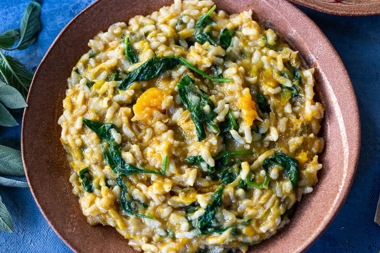 Tasty Vegan Diets-Butternut Squash Risotto with Leeks and Spinach: Comfort Food Redefined