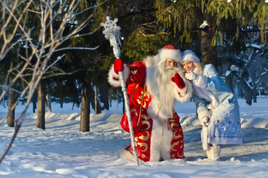 Russia Grandfather Frost and Ded Moroz