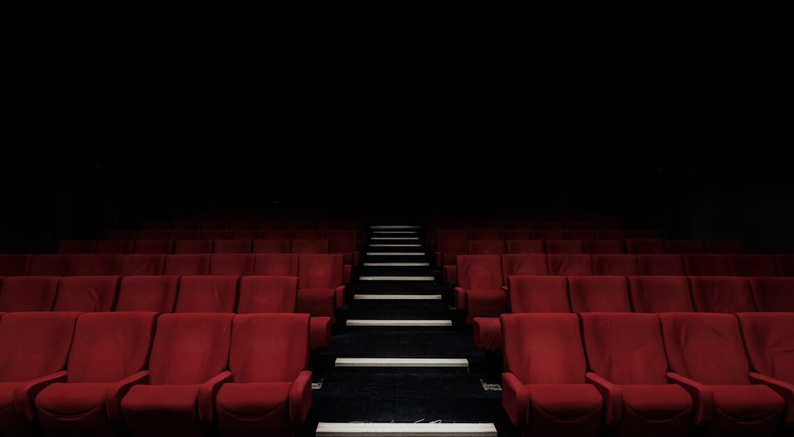 A grand cinema theater representing the world's wealthiest Hollywood actors